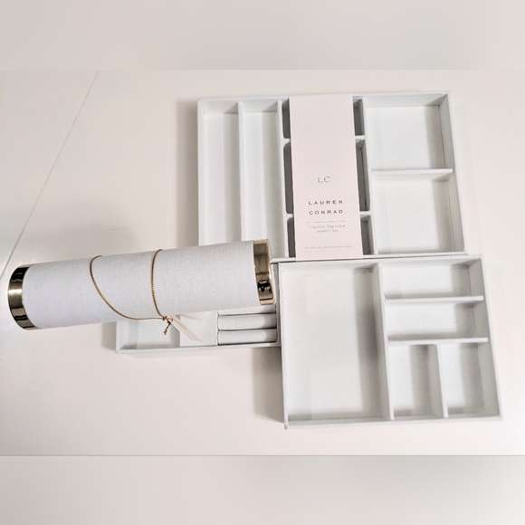 LC LAUREN CONRAD, Beautiful 3 Piece Jewelry Trays and Bar,in a Neutral Color. - Picture 3 of 8